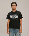 Playera Efecto Lavado Gris,NEGRO